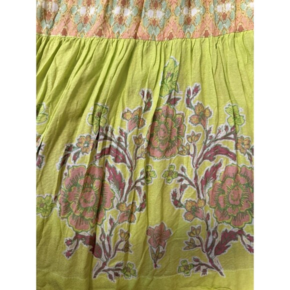 Free People Hanalei Bay Maxi Dress Sz XS Floral Yellow Festival Boho Full Sweep - Picture 7 of 7